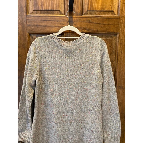 Talbots Cable Knit Sweater Dress Size Large Gray Flecked Crew Neck EUC Stylish - Picture 6 of 12